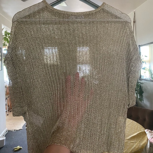 Silver knit mesh t-shirt from mango - Picture 3 of 4